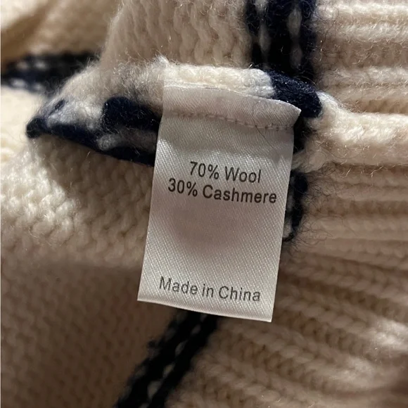 La Ligne Marin Sweater | US M | Cream/Navy Striped Wool & Cashmere Crewneck - Picture 7 of 16